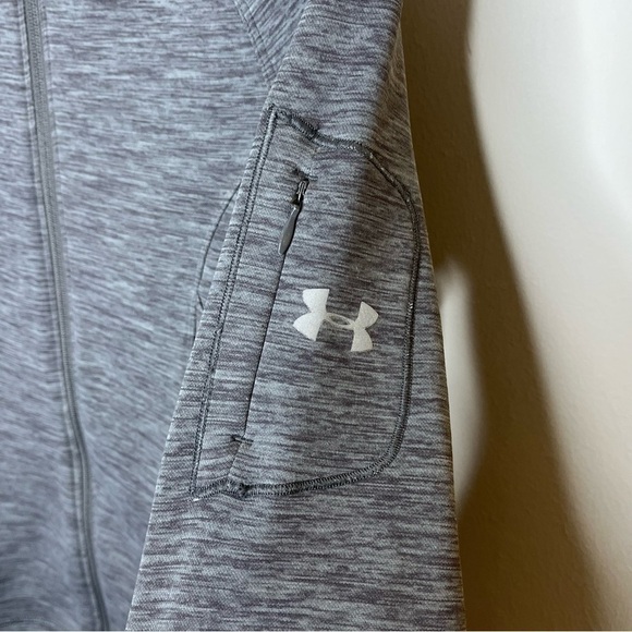 UNDER Armour Storm Full Zip Up Hooded Sweatshirt Thumb Holes Back Ruching - Picture 7 of 10